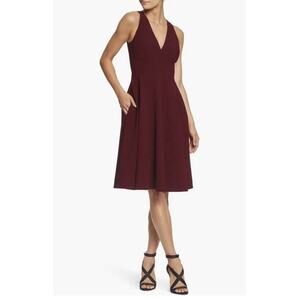 Dress The Population Catalina M Sleeveless Fit & Flare Burgundy Cocktail Dress